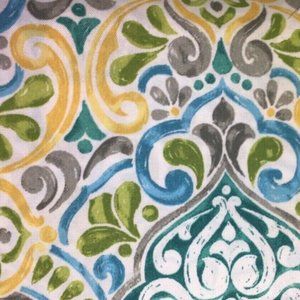 Outdoor Canvas Polyester Fabric Teal Green Fiorella Sunglow by Solarium 6 Yd